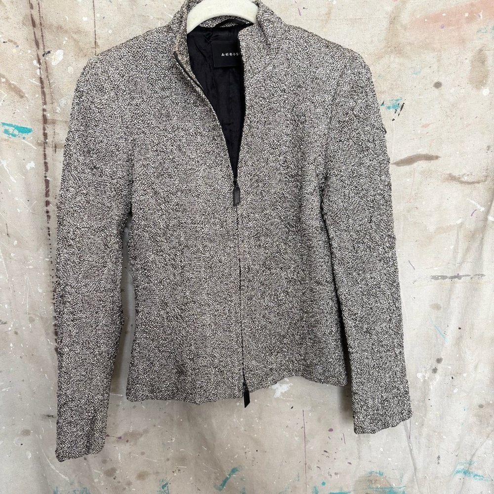 Akris Silk Tweed Pattern Jacket - Picture 3 of 8